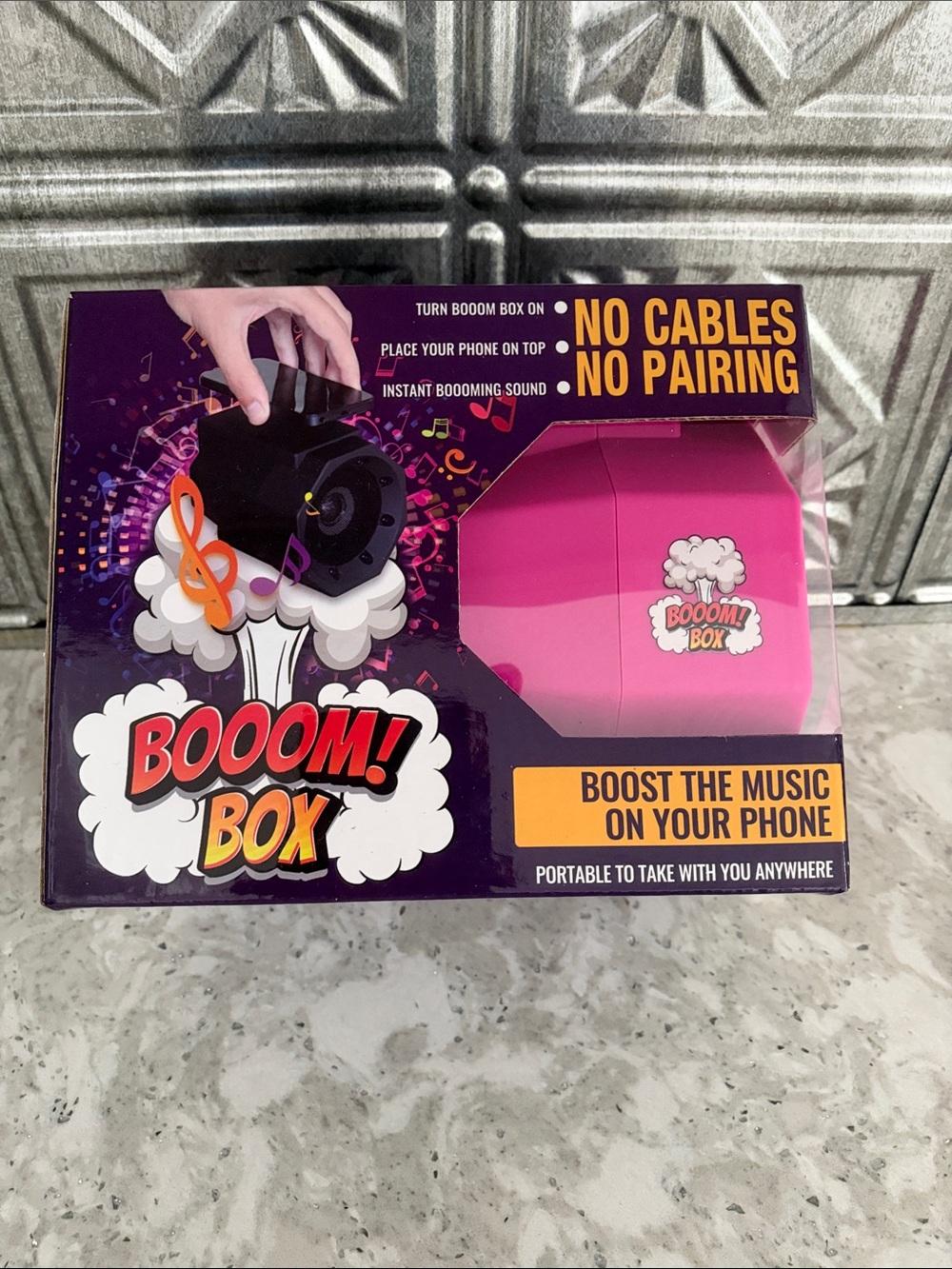 Portable Pink Speaker - Boost Music from Your Phone